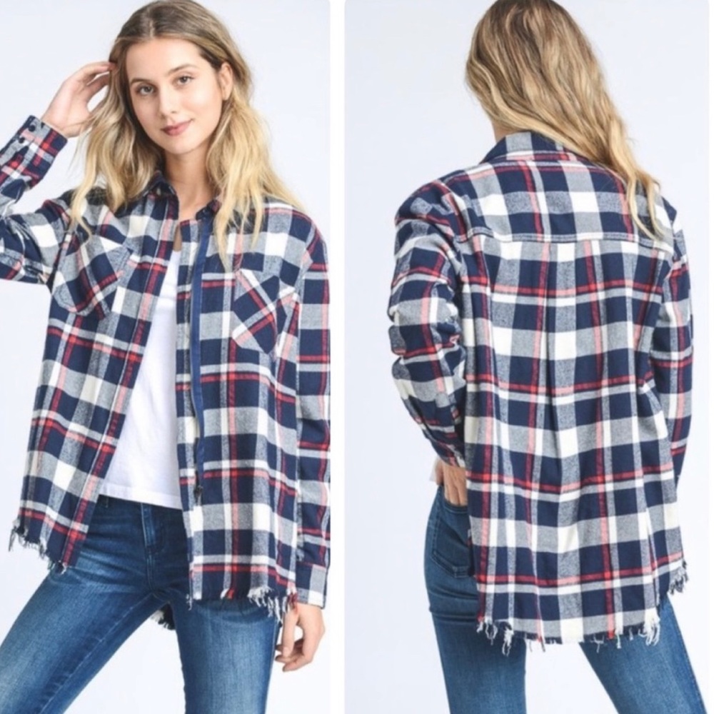 HOST PICK 🎉 Grunge Flannel Zip-Up Jacket